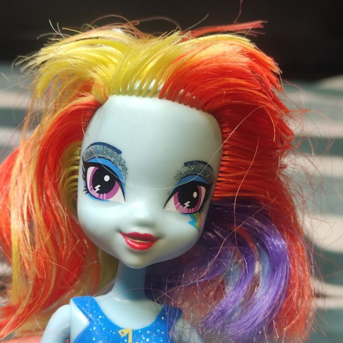 My Little Pony Equestria Girls Rainbow Dash doll used, hair cut