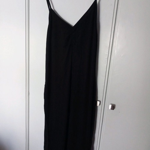 Yellow+ floral caftan dress airy long used with black inner slip dress