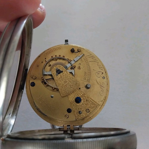 Silver pocket watch jewelry used, late 19th century, functional
