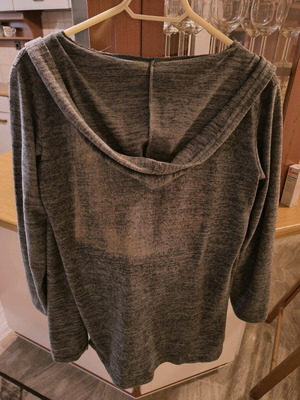 Thin gray jacket with hood used, size Medium