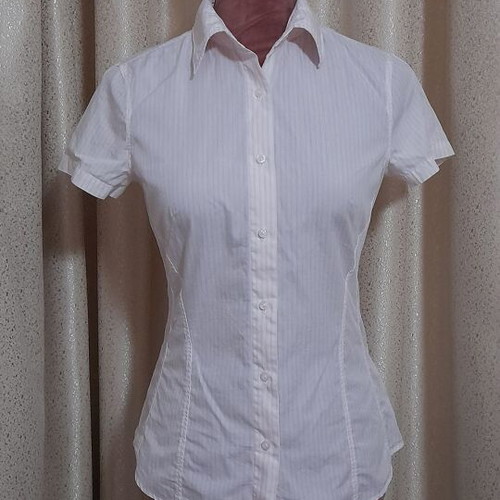 United Colors of Benetton women's shirt, white with soft pink stripes