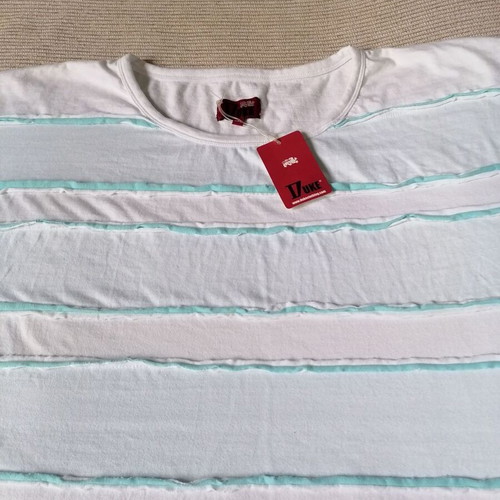 Duke men's long sleeve 5XL cotton shirt new, white turquoise