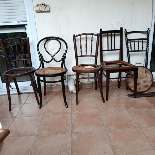 Thonet style Viennese chairs, set of 5