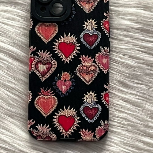 Phone case like new with Sacred Hearts pattern for iPhone 13 and 14