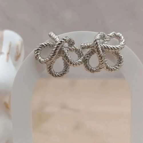 Silver Rope Style Earrings new