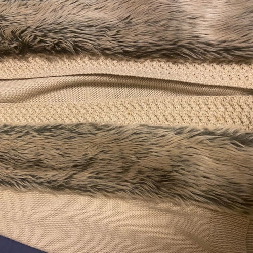 Vest with fur details without belt, size M, beige