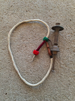Handmade hookah metal part with hose used