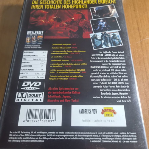Highlander 3 DVD like new, fantasy action