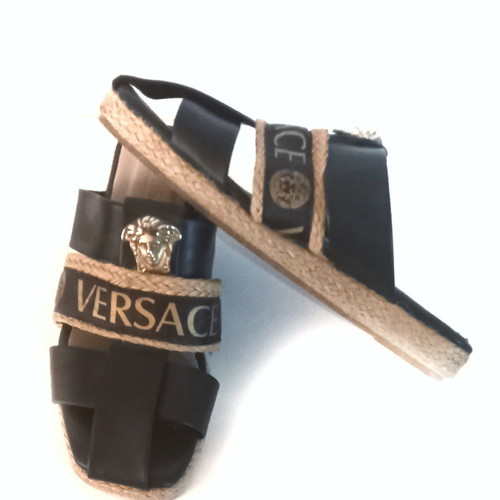 Versace flats used, black, size 40