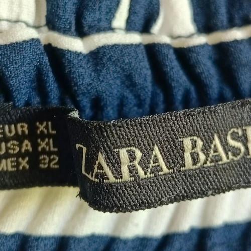 Zara wide-leg pants like new, white and blue, size XXL