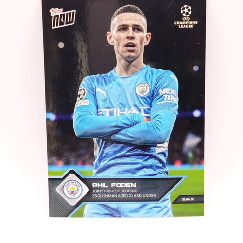2022 Topps Now UEFA Champions League Phil Foden card like new