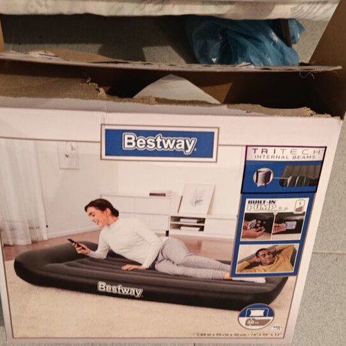 Bestway Inflatable Single Air Mattress with Built-in Electric Pump