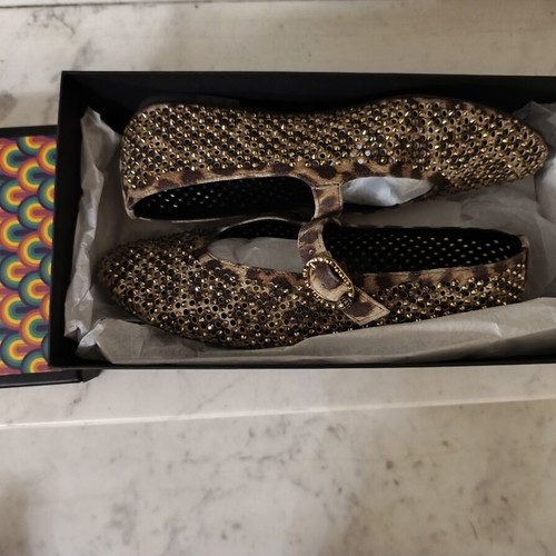 Kurt Geiger Ballet Flats New Brown and Gold