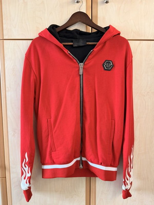 Philipp Plein Hoodie like new, size L, black and red