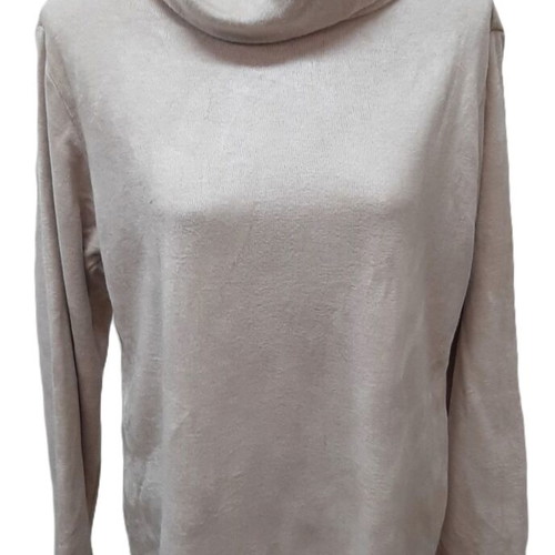Beige women's polo with wide collar, like new, size XL