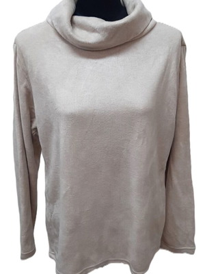 Beige women's polo with wide collar, like new, size XL