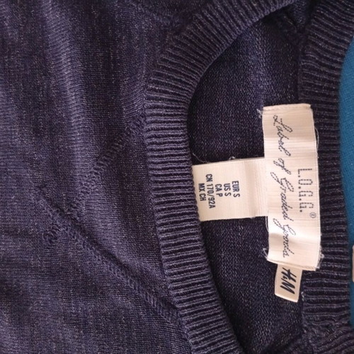 H&M knitted men's sweater dark blue like new, size S
