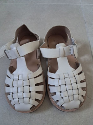 Zara white fisherman-style children's shoes size 24 like new