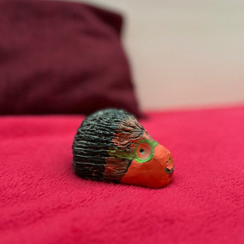 Handmade hedgehog pencil holder used