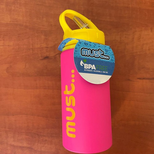 Must Children's Aluminum Water Bottle Matte 500ml with Straw New