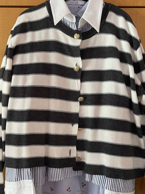 PlusSize cardigan like new, white and gray, size XL