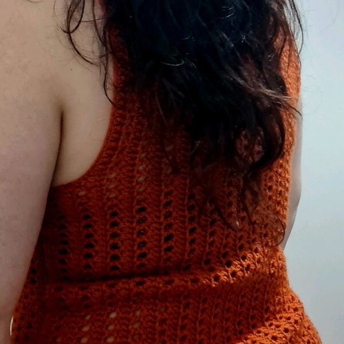 Handmade crochet peplum top new, orange