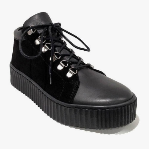 Cumbia Nastia leather women's black ankle boots new