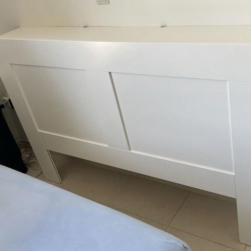 IKEA BRIMNES headboard 160 cm white with storage, used