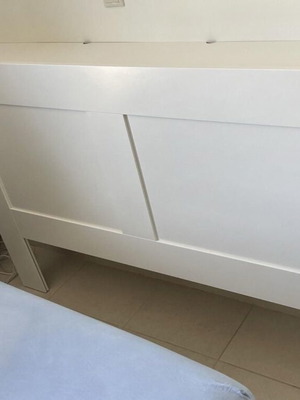 IKEA BRIMNES headboard 160 cm white with storage, used