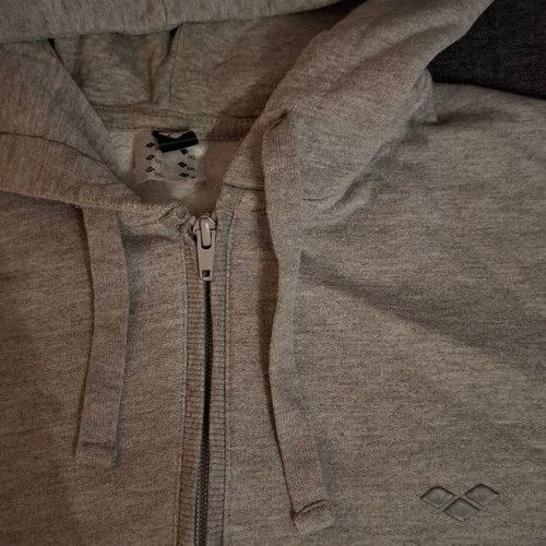Sports jacket with zipper and hood gray, like new, XXL
