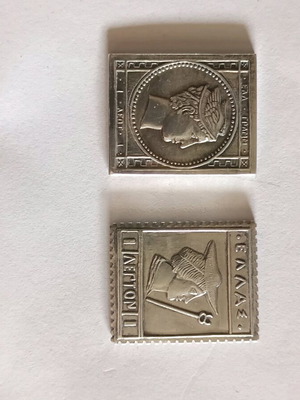 Commemorative silver stamp medals like new