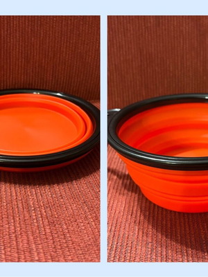Portable collapsible water and food bowl for pets new