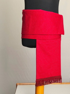 Children's Bordo Striped Sash with Tassels New