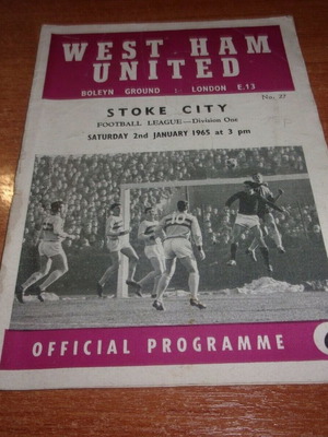 Πρόγραμμα West Ham vs Stoke 1965 μεταχειρισμένο, σπάνιο