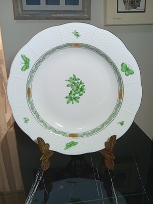 Herend Apponyi Green Deep Soup Plate 25cm