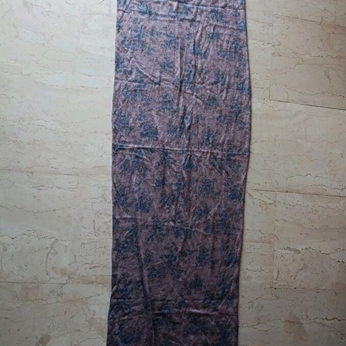 Scarf used purple with blue flowers