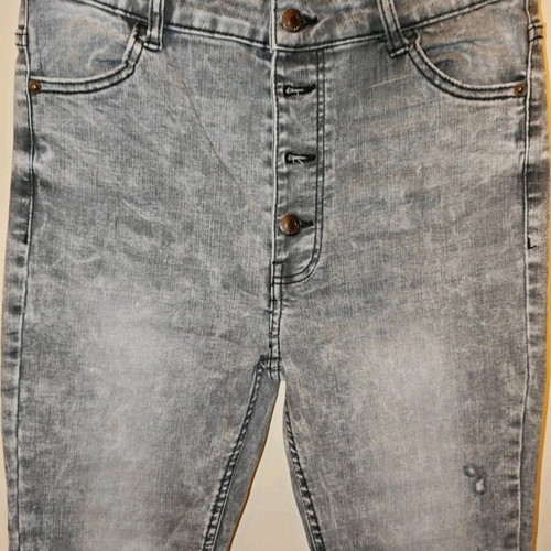 Bershka women's high-waisted elastic gray jeans like new