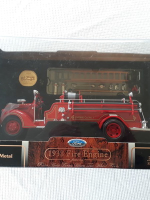 Αυτοκίνητο Μινιατούρα Ford 1938 Fire Engine Die Cast Metal καινούργιο