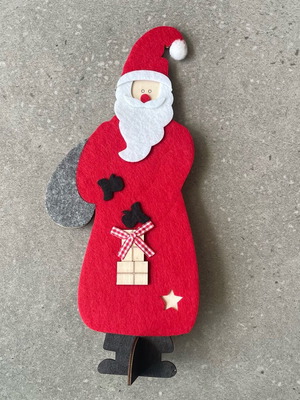 Christmas decorations new, pack of 10, wood and fabric