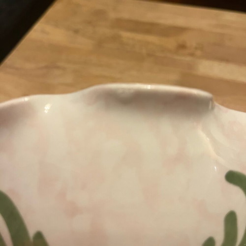 Vintage Handmade Fruit Bowl signed "CHRIST" with floral design