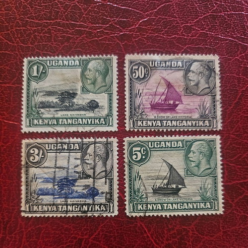 Stamps used, 4 pieces Uganda 1935 George V