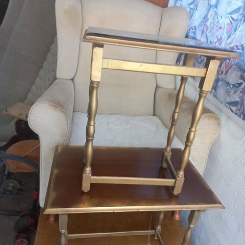 Vintage wooden nesting tables set of 2 used