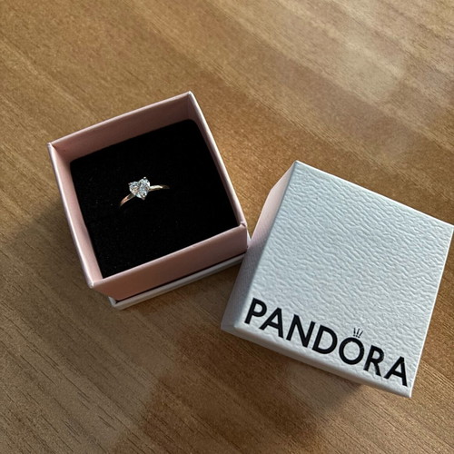 Pandora ring heart-shaped silver 925 like new