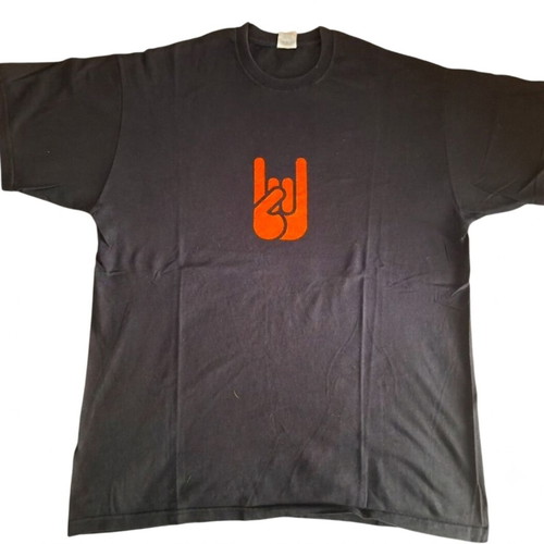 T-shirt Rock on Fruit of the Loom used, size L, black