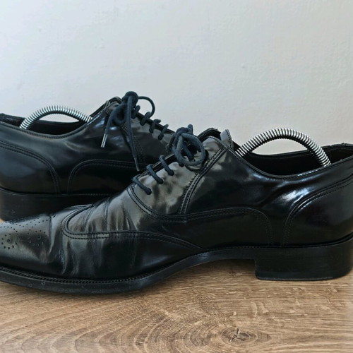 Canali Leather Shoes used size 44 black oxford