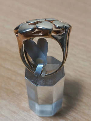 Silver ring new, size 57, gold-colored