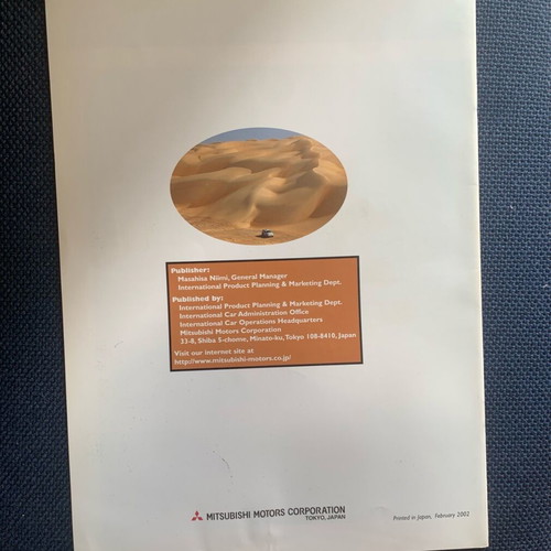 Mitsubishi Motors Dakar Rally 2002 Pajero brochure like new