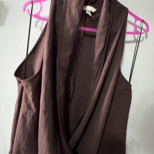 H&M sleeveless blouse, brown, XL