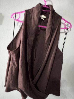 H&M sleeveless blouse, brown, XL