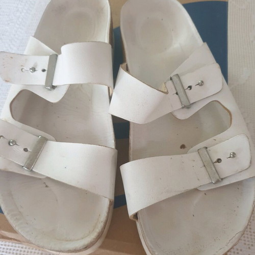 Platform slippers used, size 37, white color